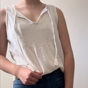 Old navy tank with tassel details